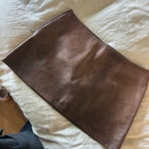 Brown Leather Mini Skirt